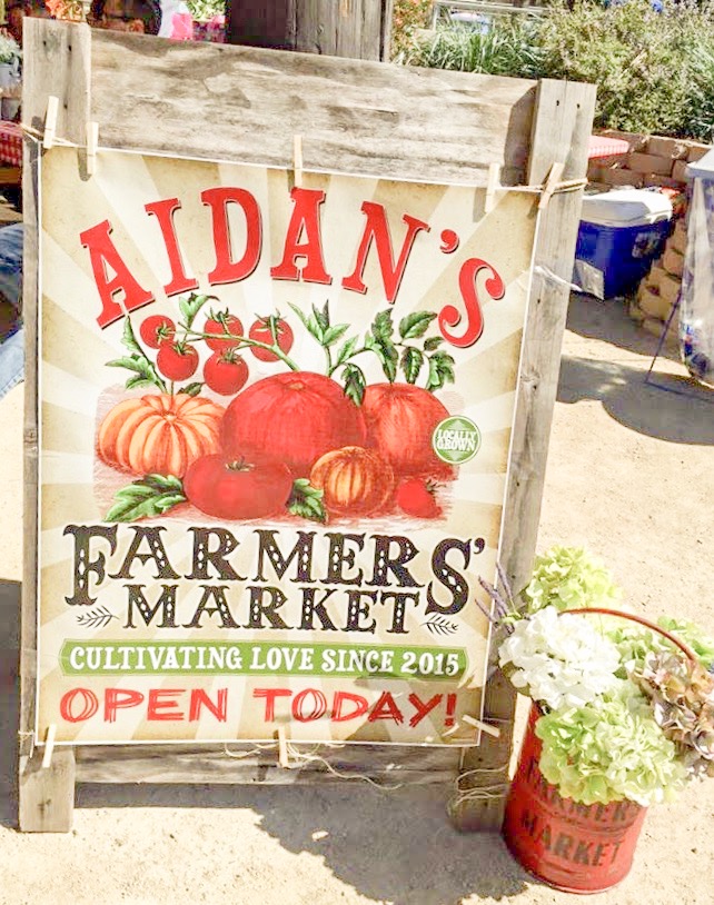 Farmers Market Birthday Party themed signage and flowers - more party Inspo and ideas at beautifuldayblog.com